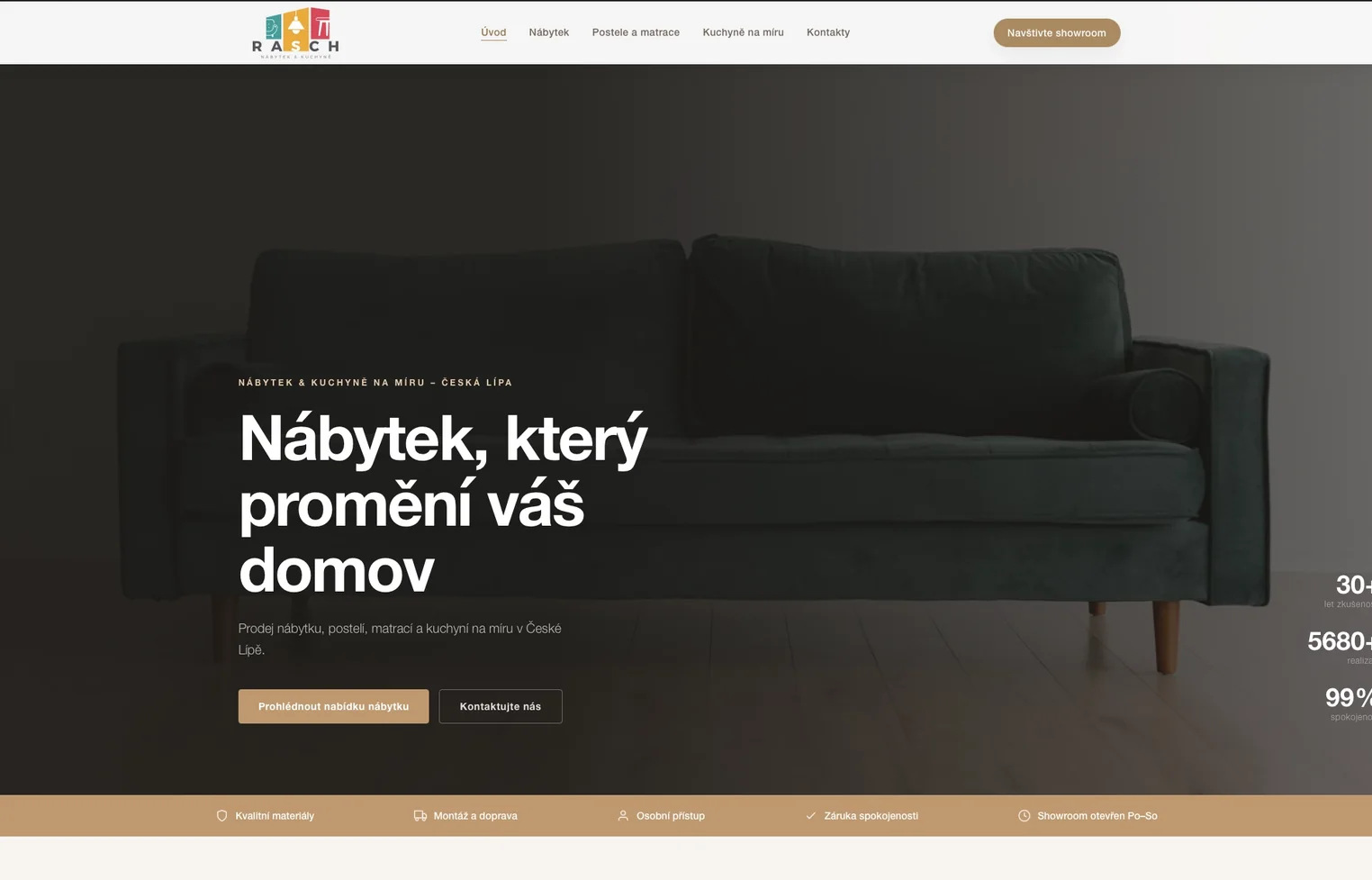 Náhled webu Nábytek Rasch po redesignu